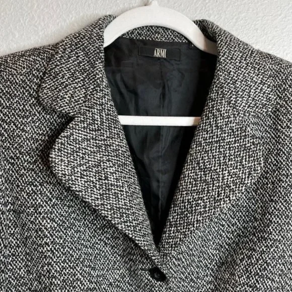 ARMI Size 8 Roxi Blazer Wool Blend Tweed Button Up Coat Jacket - Picture 5 of 13